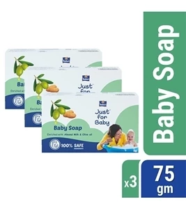 Parachute Just for Baby Baby Soap 75g Pack of 3 Combo (75g x 3)