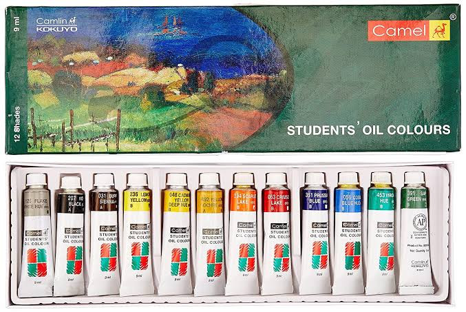 Camel Students Oil Colours 12 shades (9ml)